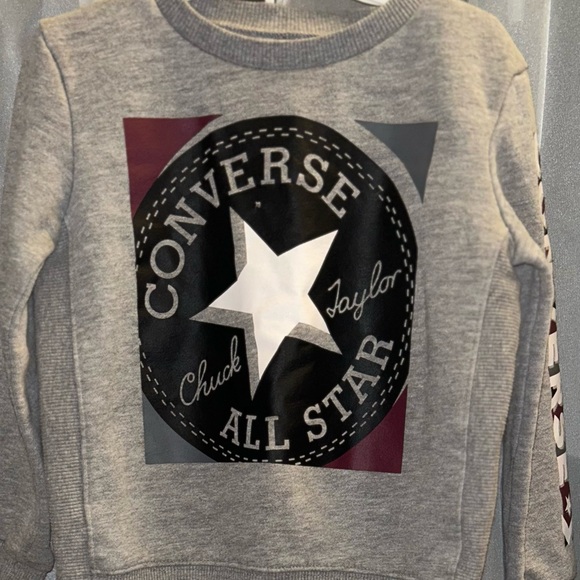 Converse Kids Gray and Maroon Jogger Set - Picture 2 of 4